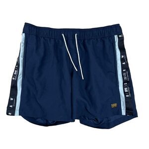 G Star Raw Mens Dirik Tape Swim Shorts Blue XL Mesh Lined Trunks Pockets Hip Hop